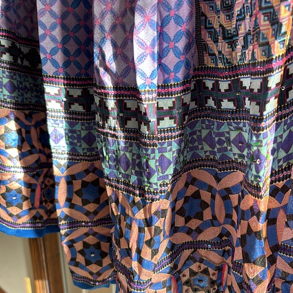 Anthropologie multi colored maxi skirt with stretch waist and beautiful sparkle - Picture 4 of 4
